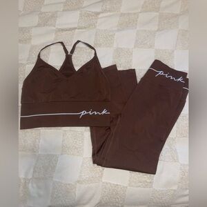 PINK Victoria's Secret Women's Brown Athletic Set